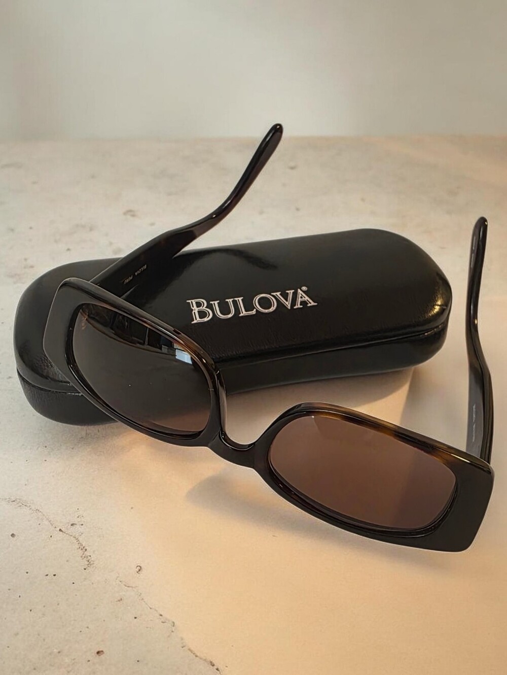Bulova Peru Small Tortoise Rectangular Sunglasses